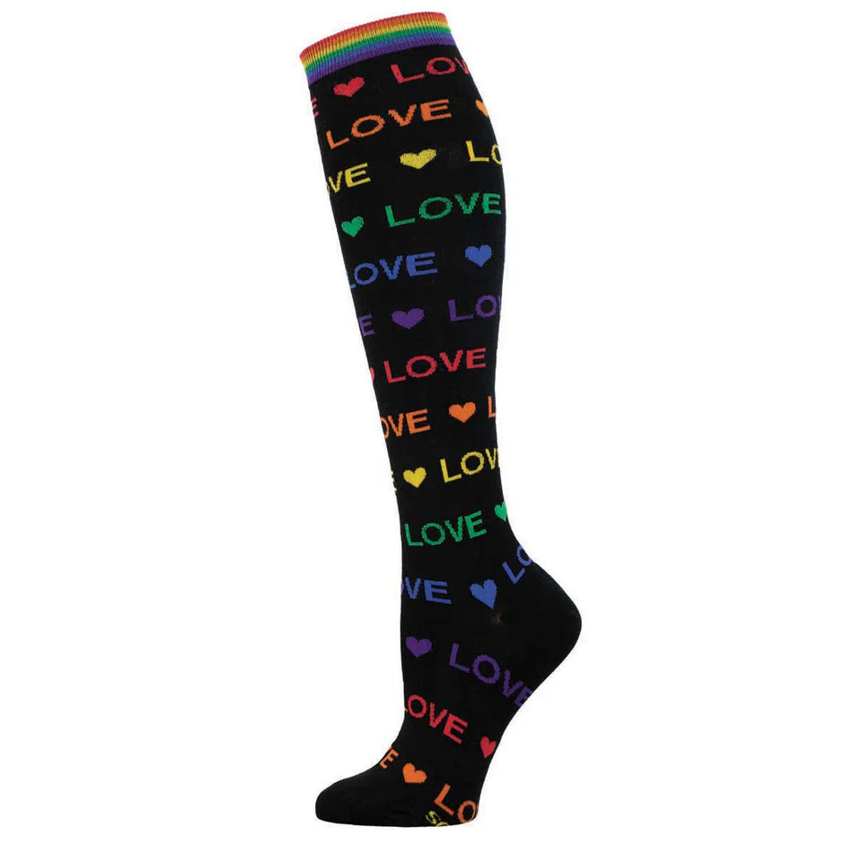 Ladies Knee High Socks - Love Love Love