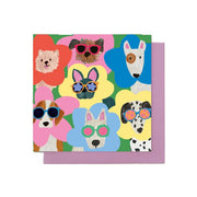 Dogs in Flowers Art Card