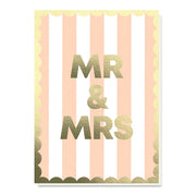 Mr & Mrs Peach Stripe Card