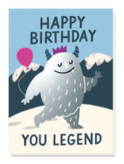 Happy Birthday You Legend Yeti Card