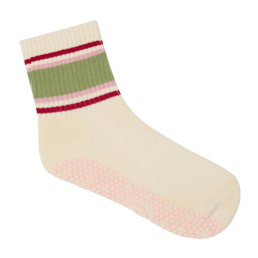 Crew Grip Socks - Stripe Vanilla & Sage