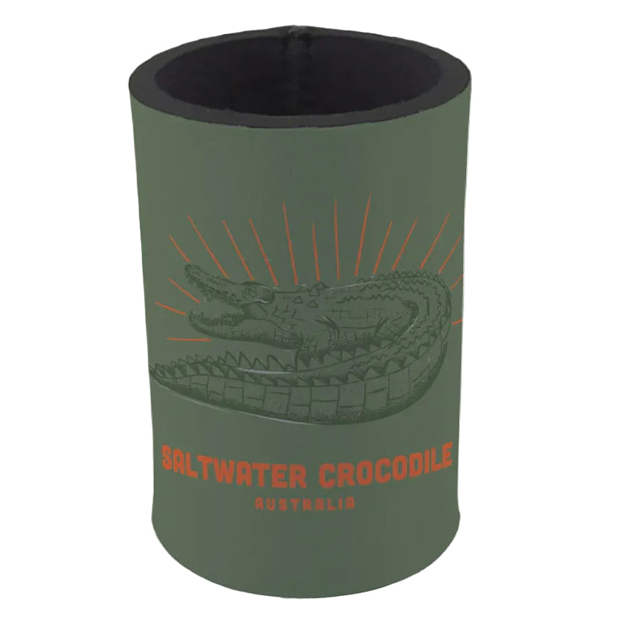 Crocodile Neoprene Can Cooler - Green