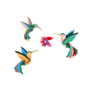 Cardboard Wall Art Large Set - Dance of Hummingbirds