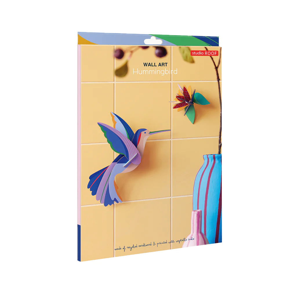 Cardboard Wall Art Large - Hummingbird