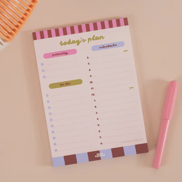 A5 Daily Planner Pad - Checks & Stripes
