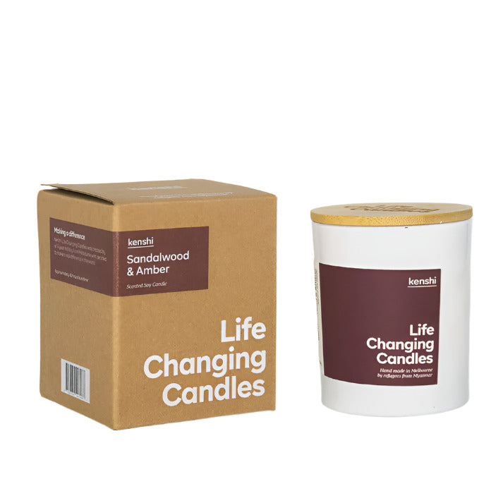 Kenshi Candle 220g - Sandalwood & Amber