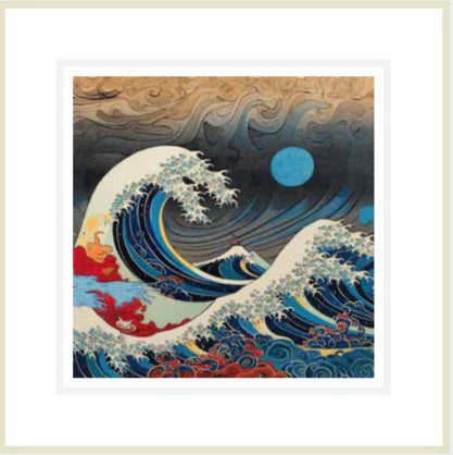 Ikonink Framed Card - The Wave and Moon