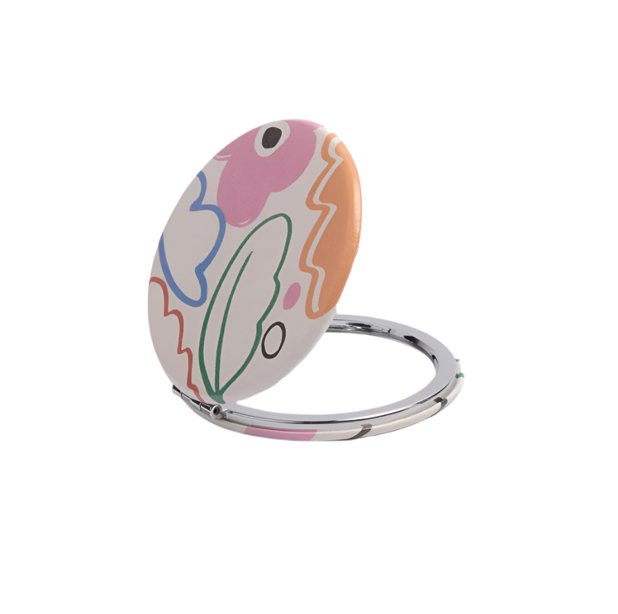 CG Pocket Mirror Round - Abstract Botanical