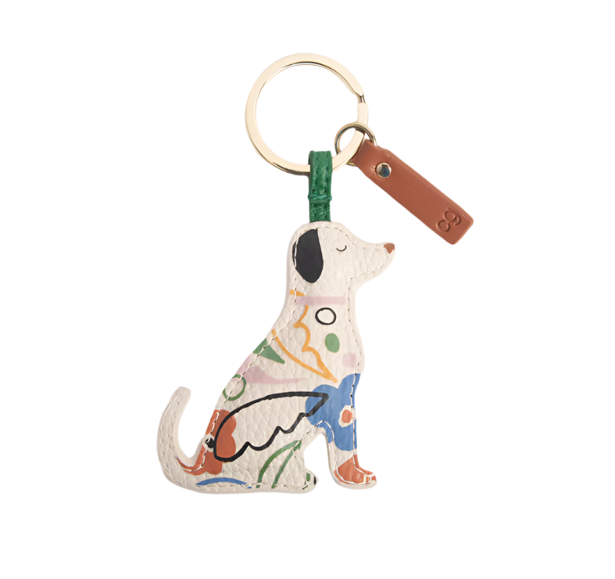 CG Vegan Leather Keyring - Abstract Botanical Dog