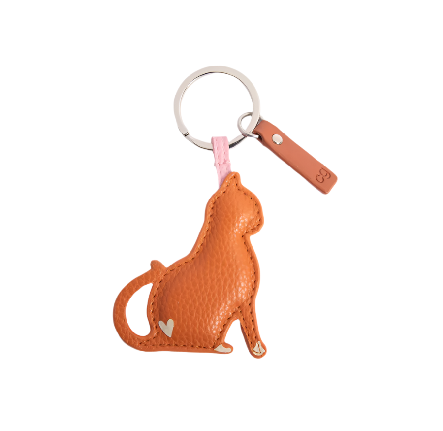 CG Vegan Leather Keyring - Ginger Cat