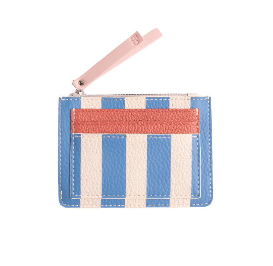 Short Patch Purse - Blue Stripe