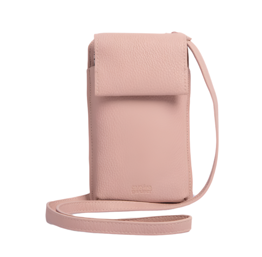 Pink Vegan Leather Phone Bag