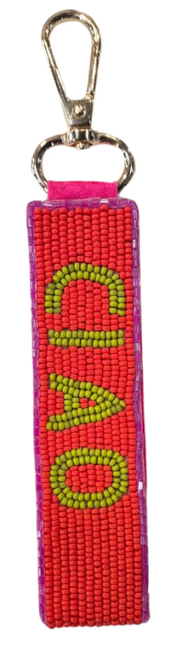 Beaded Keyring - Ciao Bella Red/Green