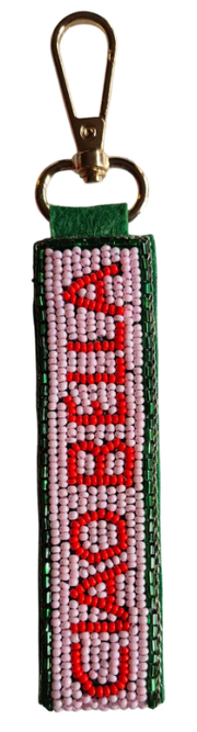 Beaded Keyring - Ciao Bella Pink/Red