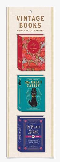 Magnetic Bookmarks Set of 3 - Vintage Books