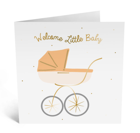 Welcome Little Baby Stroller Card