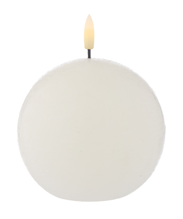 Hughe LED Flickering Spherical Candle - 9cm Rustic White