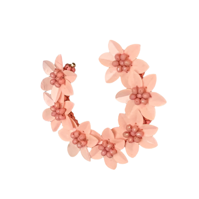Florence Flower Hoop Earrings - Peach