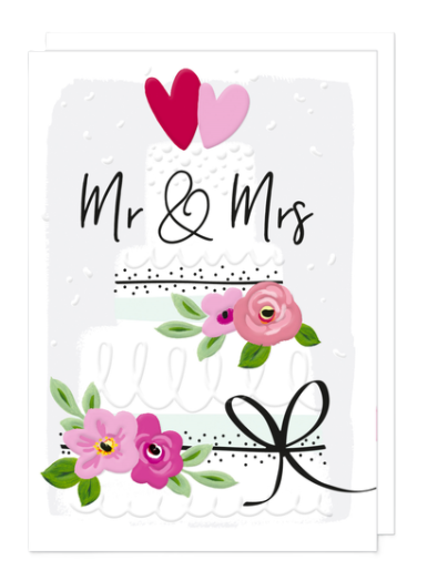 Mr & Mrs Cake Card