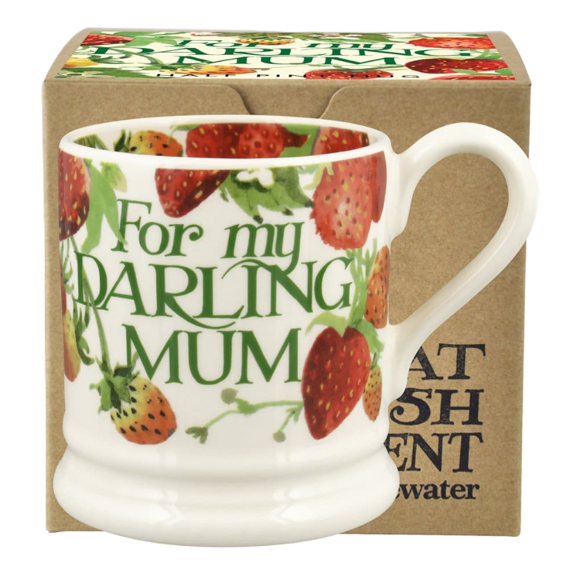 Half Pint Mug - Strawberries Darling Mum