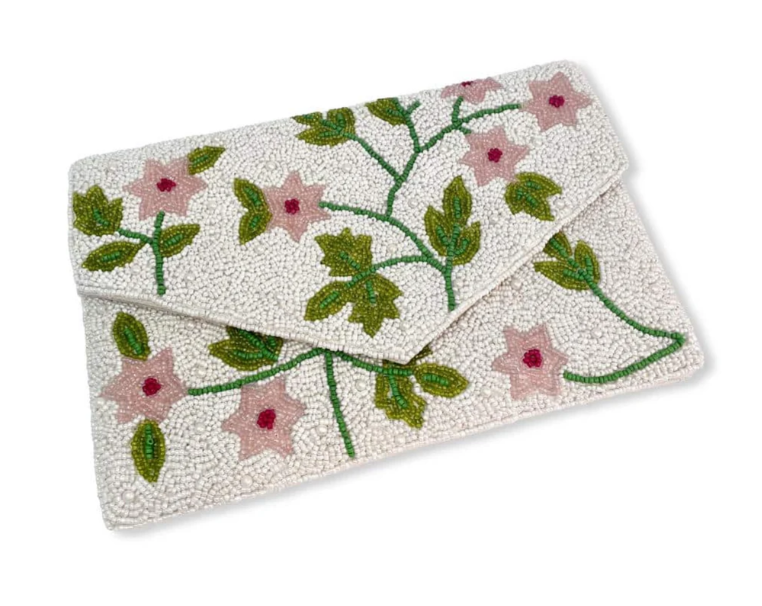 Petunia Beaded Clutch
