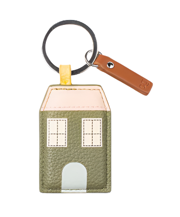CG Vegan Leather Keyring - Khaki/Rose House