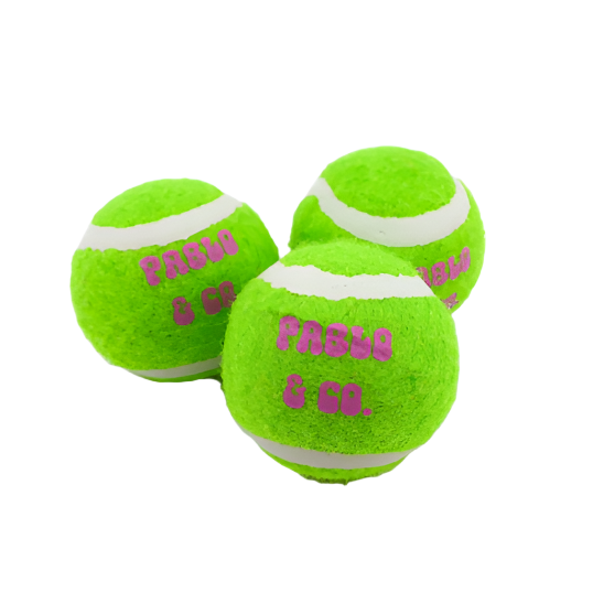 Pack of 3 Squeaky Tennis Balls - Green