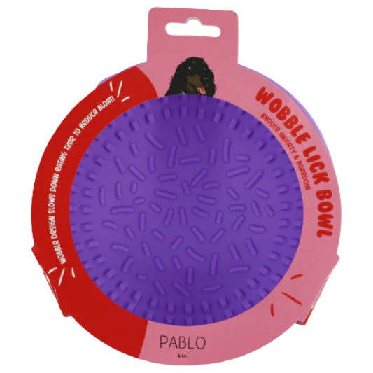 Lick & Wobble Slow Feeder Bowl - Purple