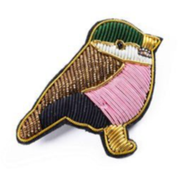 French Embroidered Brooch - Bird