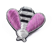 French Embroidered Brooch - Pink Bee