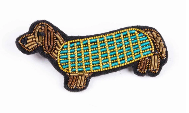 French Embroidered Brooch - Sausage Dog