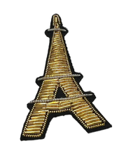French Embroidered Brooch - Eiffel Tower