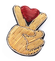 French Embroidered Brooch - Cool Heart