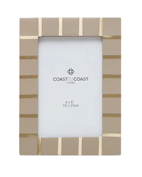 Sara Bone/Brass 4x6" Frame - Nude