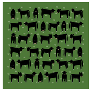 Cotton Hanky - Angus On Green