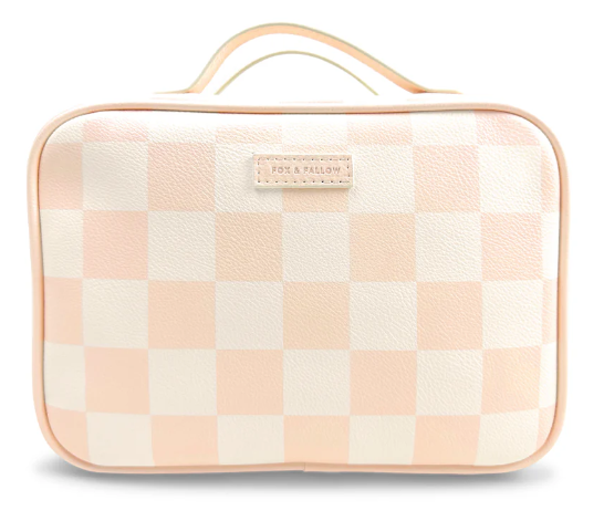 Salmon Check Cosmetic Bag