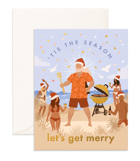 Let's Get Merry Beach Greeting Card