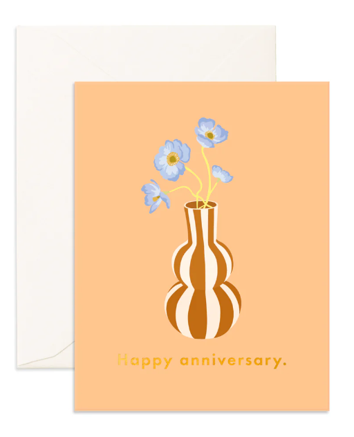 Anniversary Bubble Vase Greeting Card