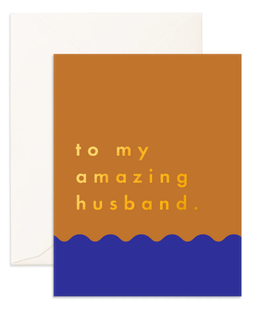 Amazing Husband Cobalt Ripple Greeting Card