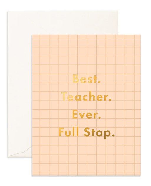 Best Teacher Full Stop Greeting Card