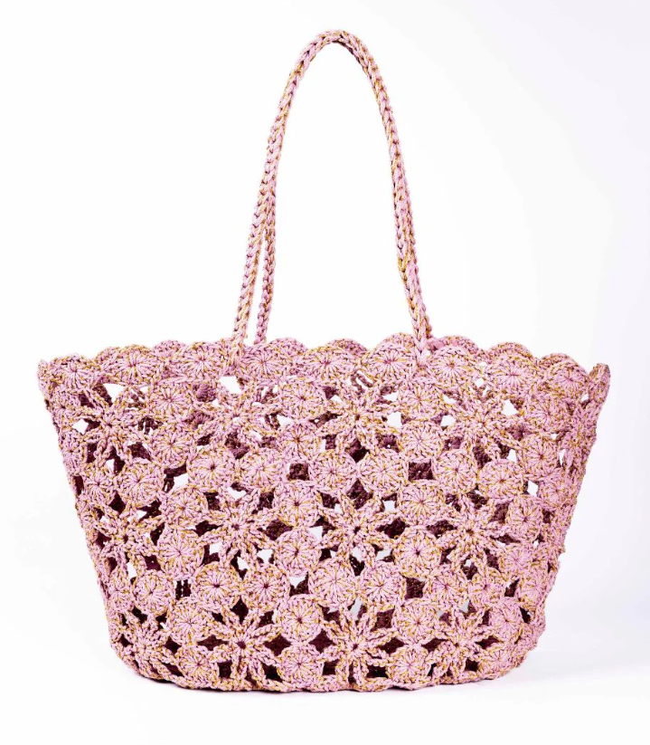 Boheme Crochet Basket - JANE Tea Rose Gold