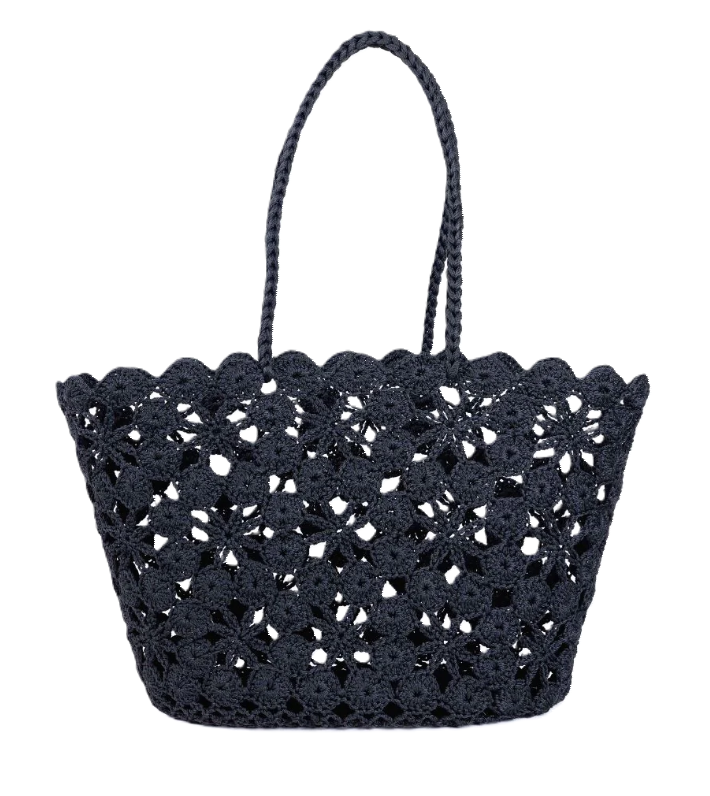 Boheme Crochet Basket - JANE Black