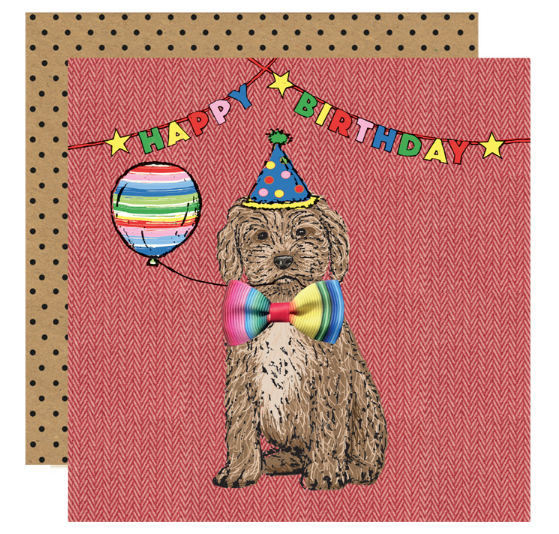 Happy Birthday Tie Cockapoo Card