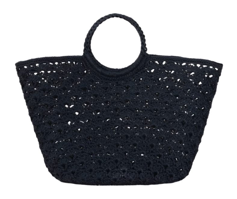 Boheme Crochet Basket - SOPHIA Black