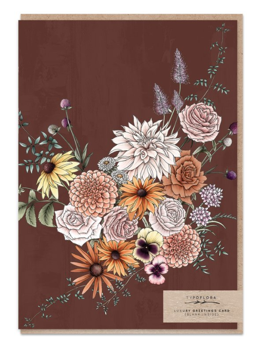 Florist Bouquet in Brown Card