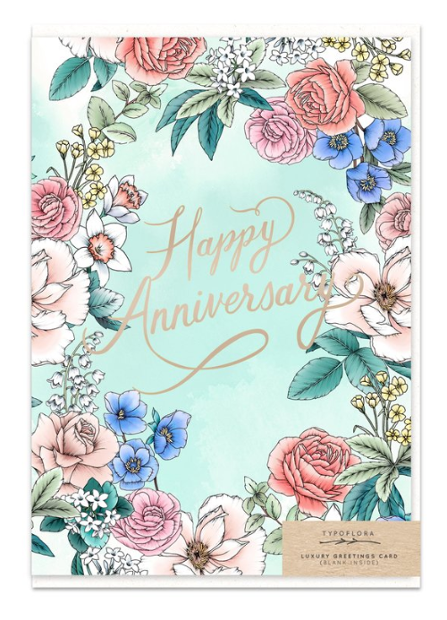 Garden Happy Anniversary Card