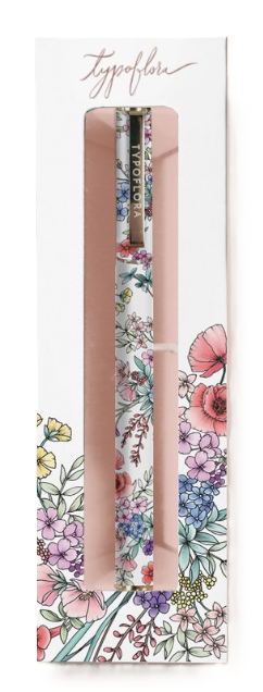 Rollerball Pen - Blooms in White