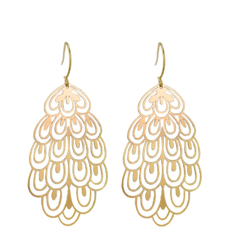 Peacock Filigree Drop Earrings