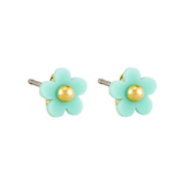 Baby Flower Button Stud Earrings - Gold