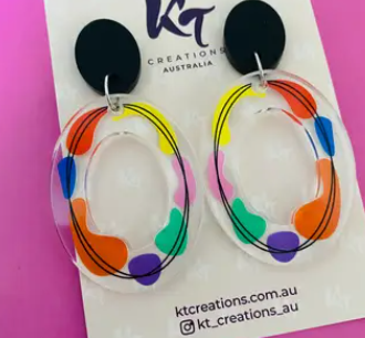 Artsy Multi Colour Acrylic Earrings